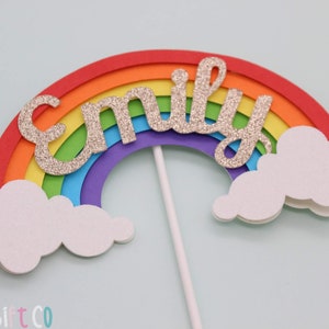 Personalised Small Rainbow Cake Topper, Custom Name, Birthday, First Birthday Party