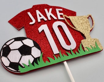 Personalised Football Shirt Cake Topper, Sports, Supporter, Custom Name, Birthday, Men’s Cake, Children’s Birthday, First Birthday Party