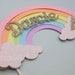 Personalised Large Pastel Rainbow Cake Topper, Custom Name, Birthday, First Birthday Party