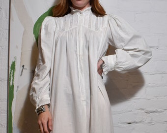 Antique White Cotton Night Dress