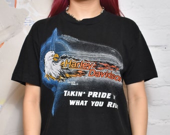 Vintage 80s "Harley Davidson" Takin' Pride In What You Ride! T-shirt