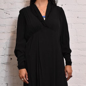 Vintage 1930s Black Dress With Lace Trim