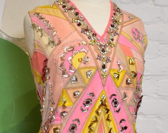 Vintage 1960s &quot;Emilio Pucci&quot; Beaded Gem Top