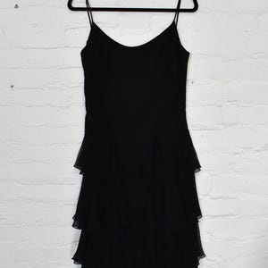 Vintage 1960s &quot;Lilli Diamond&quot; Black Tiered Ruffle Party Dress