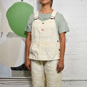 White deals distressed overalls