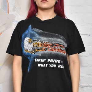 Vintage 80s &quot;Harley Davidson&quot; Takin&#39; Pride In What You Ride! T-shirt