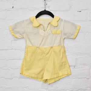 Vintage 1930s Boys Yellow Cotton Romper Playsuit