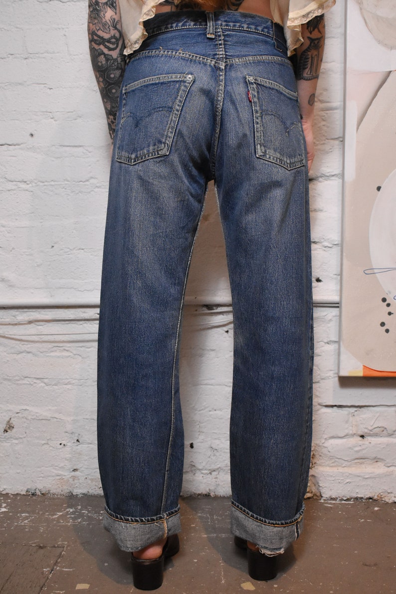 Rare Vintage Early 60s Levi's 501 Hidden Rivets Big E Selvedge Redline Jeans image 2