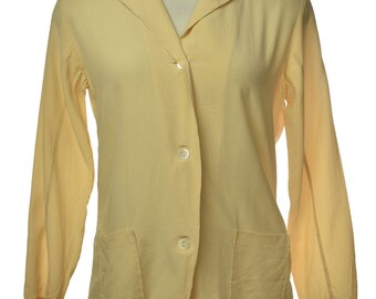 Jil Sander Beige Silk Long Sleeve Button-Up Top with Pockets Made in Italy Size 36