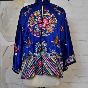 Vintage Chinese Silk Bai Hua Embroidered Silk Jacket