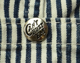 CAN'T BUST EM UNION MADE オーバーオール Vintage 1940's Lee Can't Bust Em' Union Made Carpenter Pinstriped