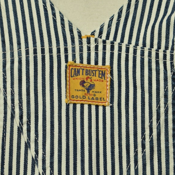 CAN'T BUST EM UNION MADE オーバーオール Vintage 1940's Lee Can't Bust Em' Union Made Carpenter Pinstriped