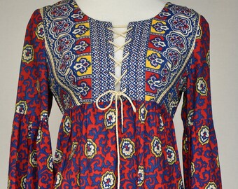 Vintage 70s High Priestess Dress - Hippy Vampire's Wife Style