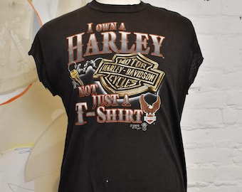 ヴィンテージ80年代ハーレーダビッドソンTシャツ：ニューヨーク