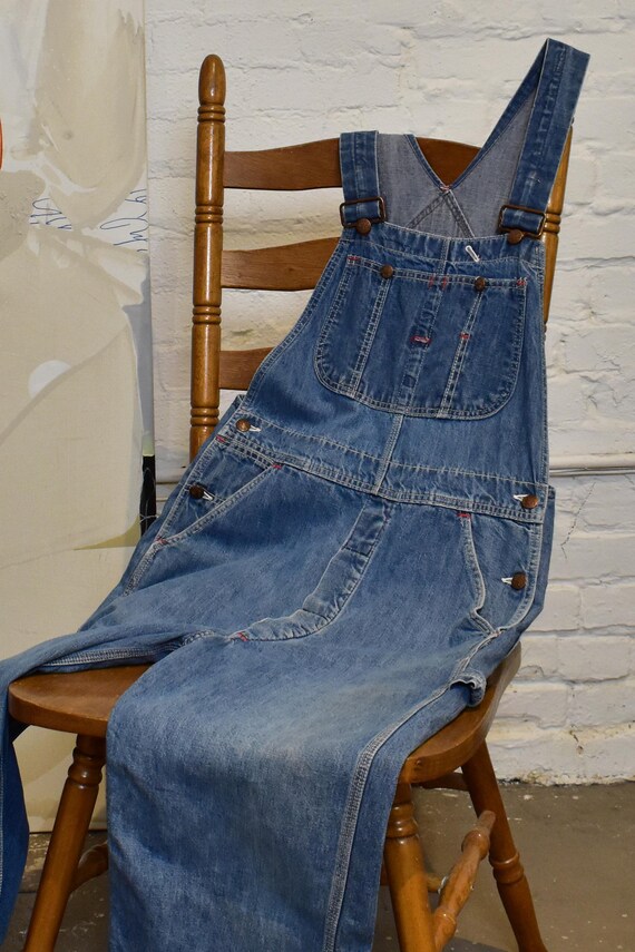 Vintage Big Mac Square Bak Denim Overalls 70s 32x32 – Black