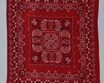 Vintage "Fast Color" Red Trunk Up Paisley Bandana