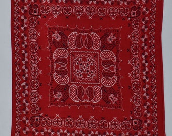 Vintage "Fast Color" Red Trunk Up Paisley Bandana