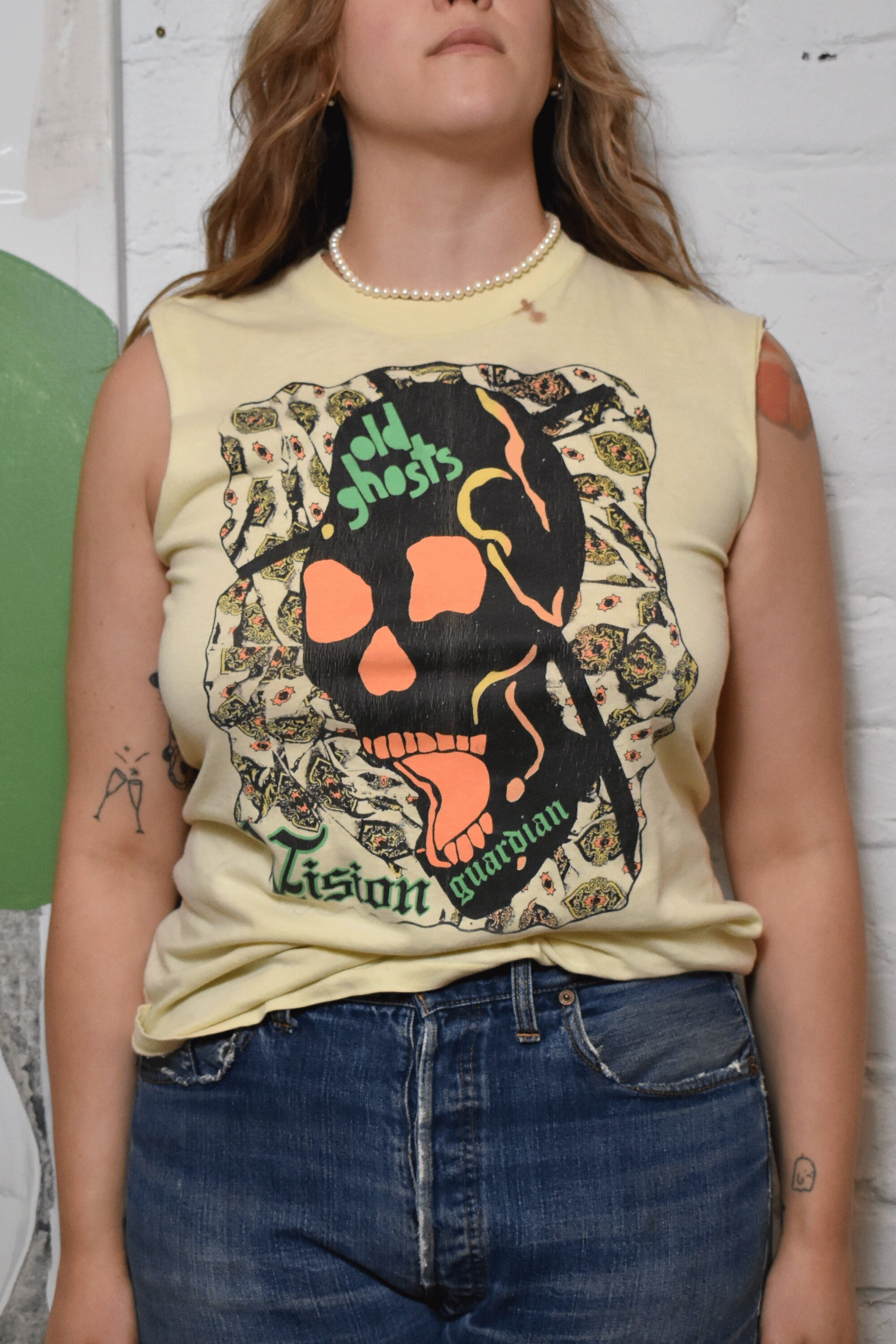 オールドゴースト old ghosts grigley ビンテージ 90s コピーライト Tシャツ L程 ブラック 黒 MENACE TO SOBRIETY スケボー スケーター sk8 VINTAGE 80s VISION STREET WEAR JOHN GRIGLEY SKATEBOARD T