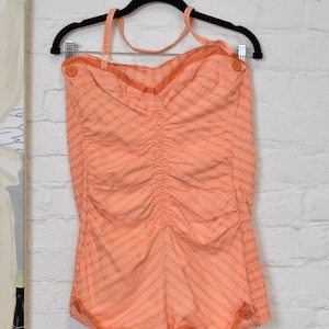 Vintage 1950s Penney&#39;s Peach Swimsuit Romper