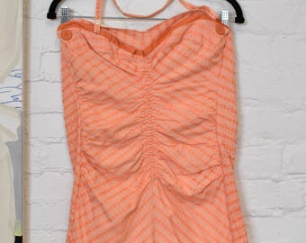 Vintage 1950s Penney&#39;s Peach Swimsuit Romper