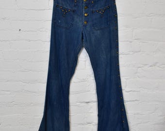Pantalones vaqueros acampanados vintage "Lee" con remaches.