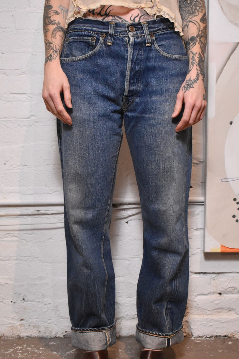 Rare Vintage Early 60s Levi's 501 Hidden Rivets Big E Selvedge Redline Jeans image 1