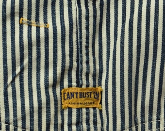 Vintage 1940's Lee Can't Bust Em' Union Made Carpenter Pinstriped
