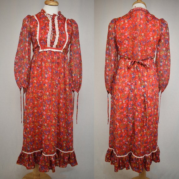 Vintage 70s Gunne Sax Style Dress by Candi Jones … - image 1