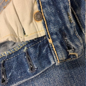 Rare Vintage Early 60s Levi's 501 Hidden Rivets Big E Selvedge Redline Jeans