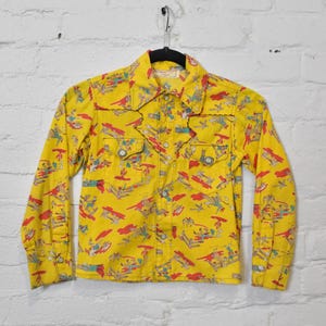 Vintage Kinder Cowboy Western Baumwolle Button Up Shirt