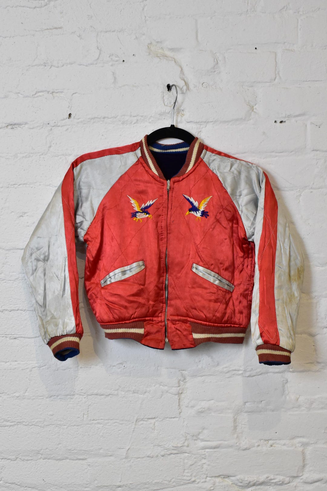 ジャケット・アウター 50s souvenir jacket THULE GREENLAND Vintage 1950s Thule Greenland Reversible Satin and Velvet Kids