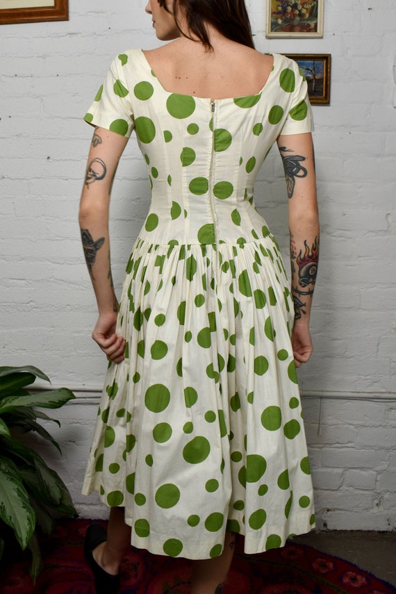 Fifties Cotton Polka Dot Day Dress - image 2