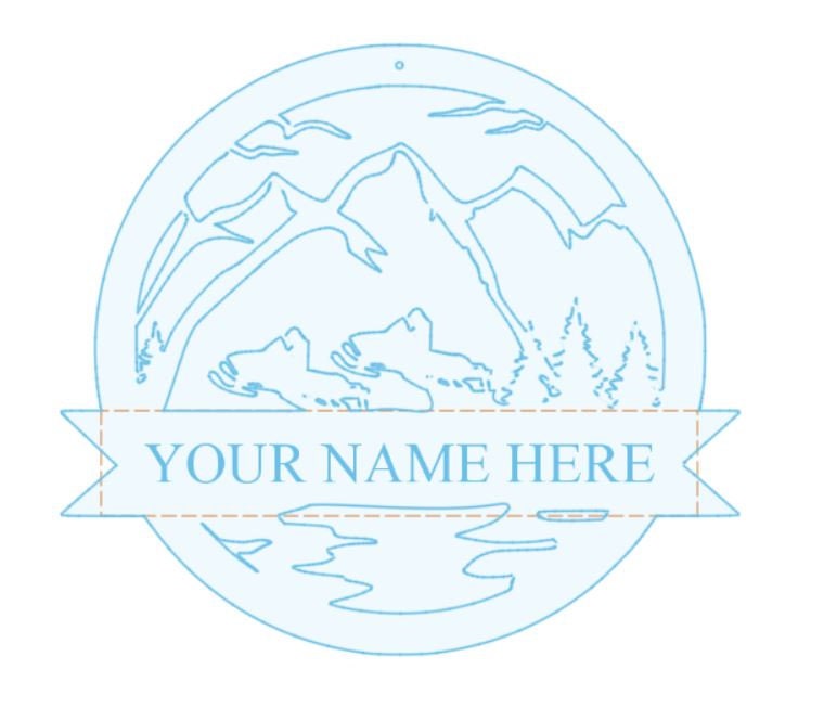 Customizable Snowmobile Mountain Sign CNC DXF Cut File - Etsy