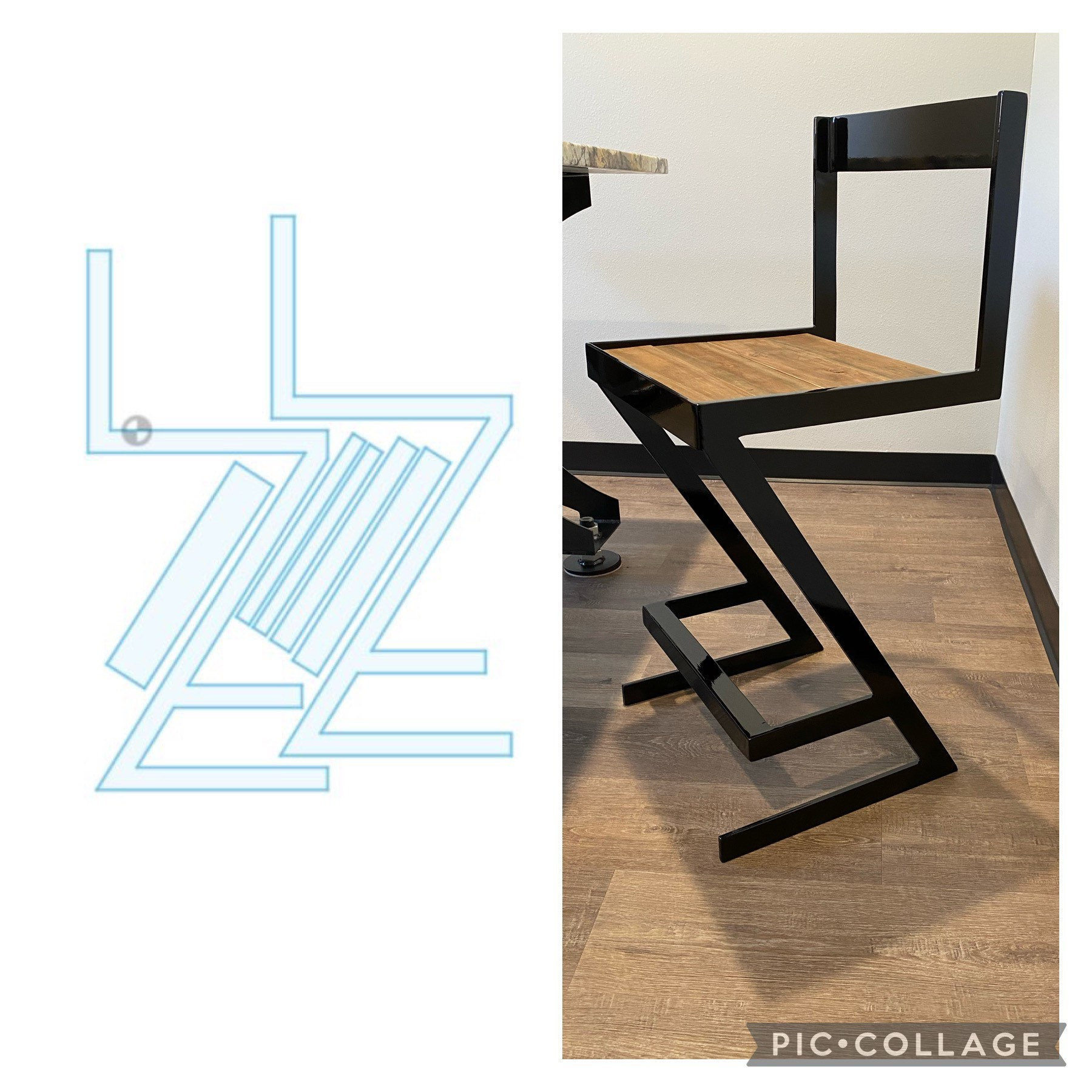 CNC Modern Z Style Chair/stool DXF Cut File for Etsy