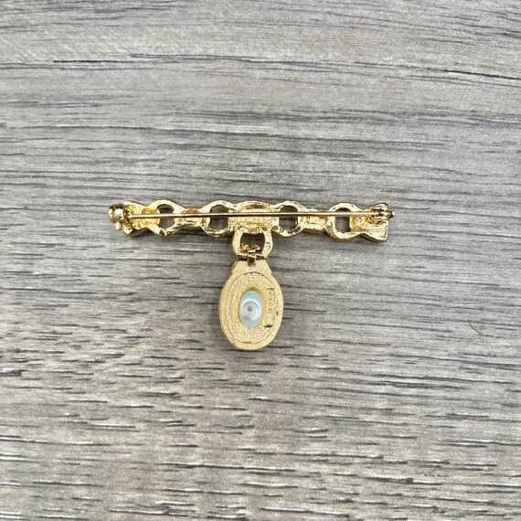 Vintage Richelieu Dangle Faux Pearl Cabochon Bar … - image 5