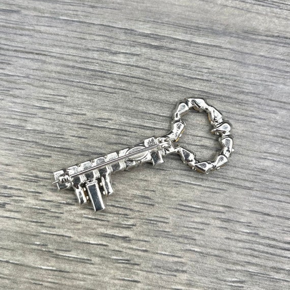 Vintage B. David Skeleton Key Clear Rhinestones D… - image 8