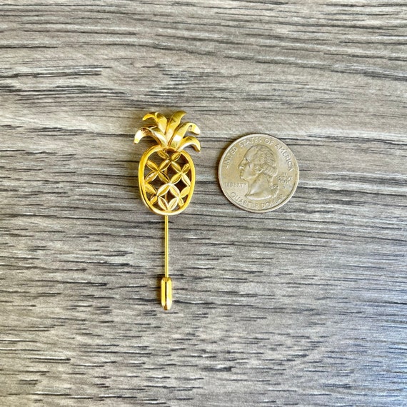 Vintage Avon Pineapple Gold Tone Small Stick Pin - image 5