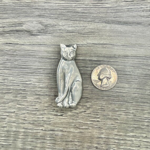 Vintage Seagull Pewter Canada Cat Brooch, Crazy C… - image 6