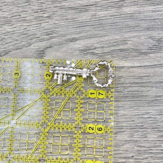 Vintage B. David Skeleton Key Clear Rhinestones D… - image 9