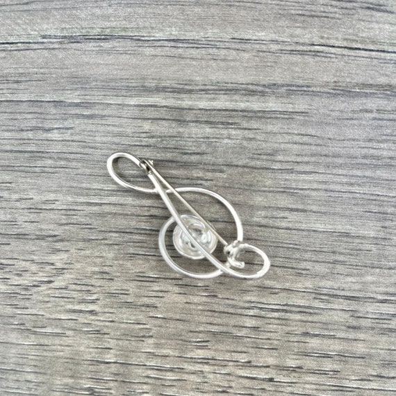 Vintage Sterling Silver Treble Clef Music Note Br… - image 4