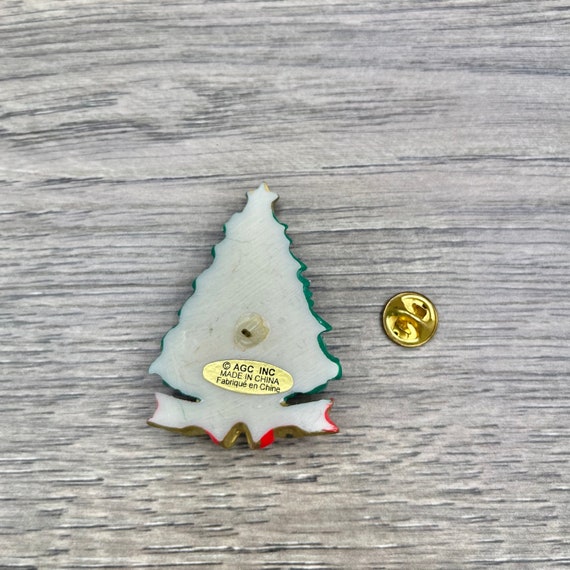 Vintage AGC Resin Christmas Tree Pin, Christmas H… - image 5