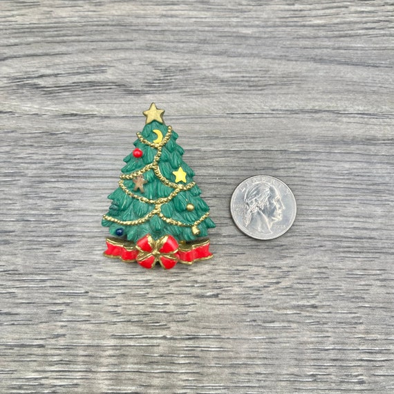 Vintage AGC Resin Christmas Tree Pin, Christmas H… - image 4