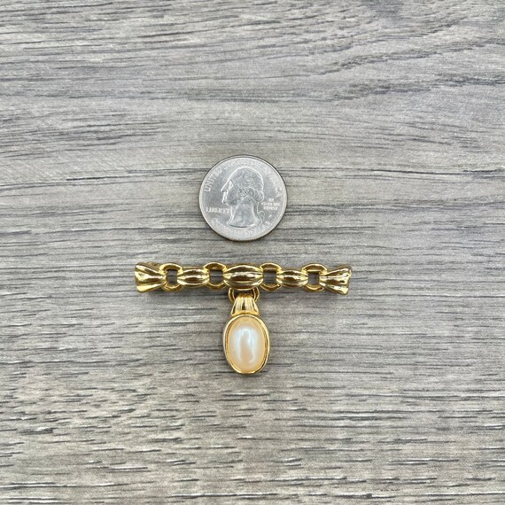 Vintage Richelieu Dangle Faux Pearl Cabochon Bar … - image 7