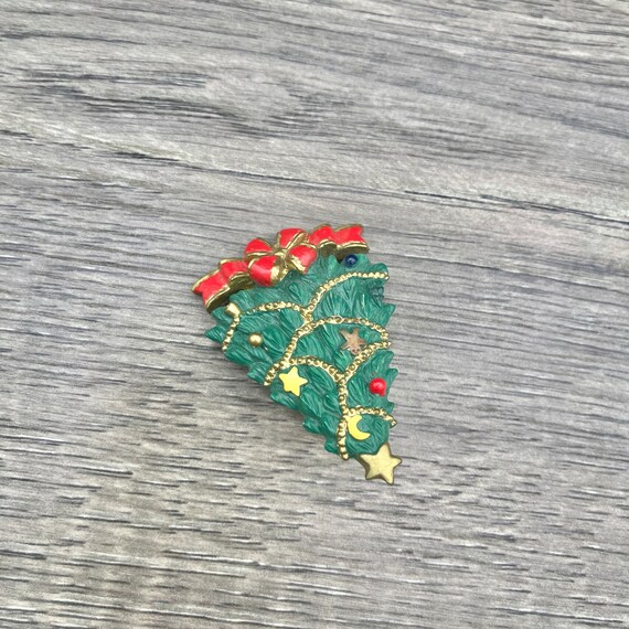 Vintage AGC Resin Christmas Tree Pin, Christmas H… - image 3