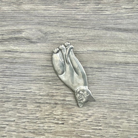 Vintage Seagull Pewter Canada Cat Brooch, Crazy C… - image 2