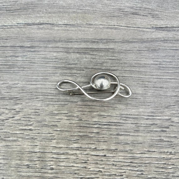 Vintage Sterling Silver Treble Clef Music Note Br… - image 3