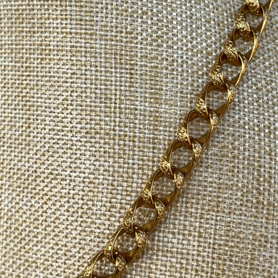 Vintage Napier Textured Gold Tone Chain Nacklace - image 4