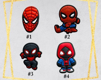 Spider Man Croc Charms Miles Accesorios Diseño de verano PVC Pin decorativo para zapatos Insignia