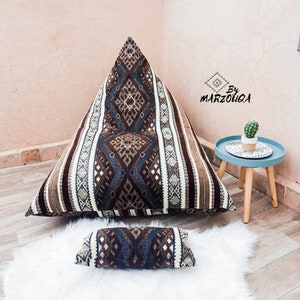 Brown kilim Bean bag pouf, Moroccan Bean Bag chair, Bean Bag Chair for Adults (Cover only)