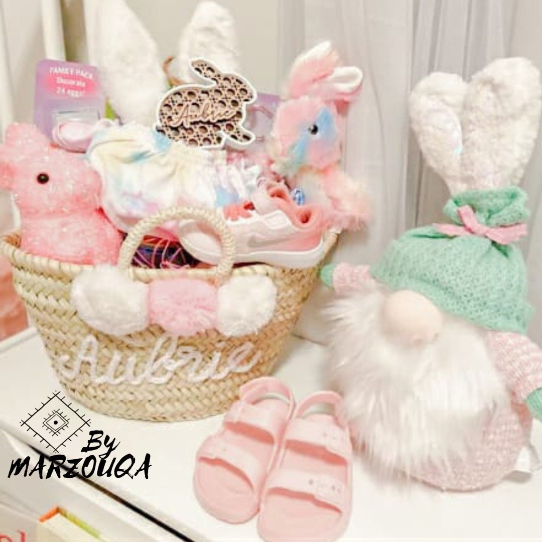 Personalized Easter Basket for Kids Straw Easter Basket Etsy